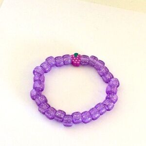 Purple Beaded Bracelet with Pink Accent